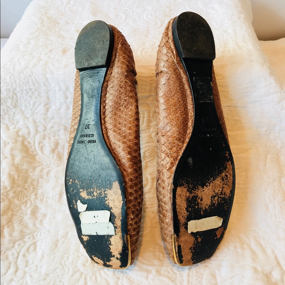 Devi Kroell**Flat Python Beige Flat Shoes - image 5